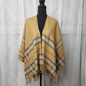 V. FRAAS Tan Plaid Scarf